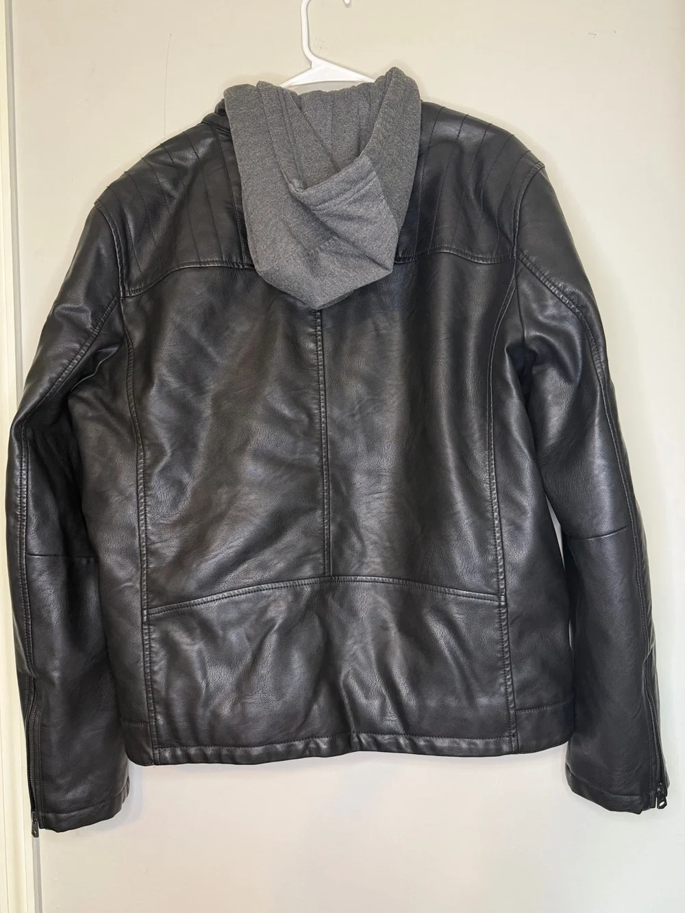 Men's Levi's® Faux Leather Hooded Racer Jacket, Size L